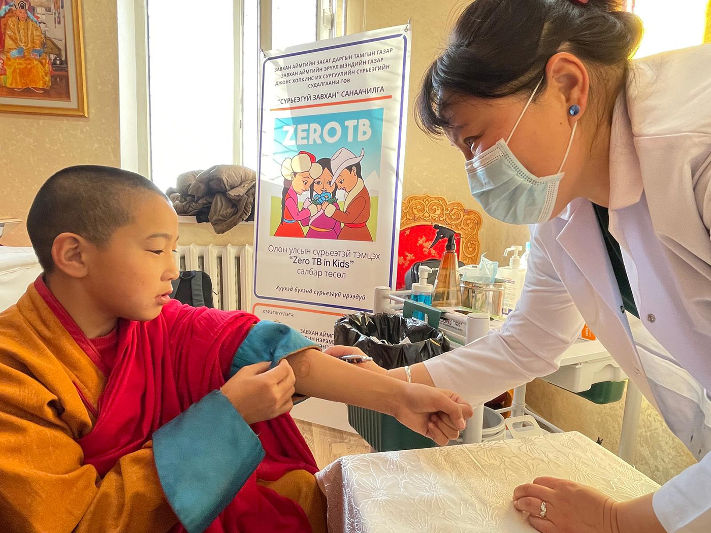 A novice monk being tested for TB, Nov 2025